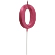 Obrázok z Tortová sviečka číslo 0 - Glamour Red  7 cm 