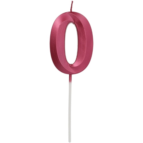 Tortová sviečka číslo 0 - Glamour Red  7 cm