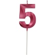 Picture of Dortová svíčka číslo 5 - Glamour Red 7 cm