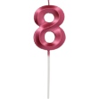 Picture of Dortová svíčka číslo 8 - Glamour Red 7 cm