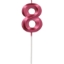Obrázok z Tortová sviečka číslo 8 - Glamour Red 7 cm 