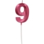 Obrázek Dortová svíčka číslo 9 - Glamour Red 7 cm 