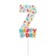 Obrázek Dortová svíčka číslo 7 - Happy B-day 7 cm 