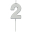 Obrázok z Tortová sviečka malá 2 - strieborná, 5 cm