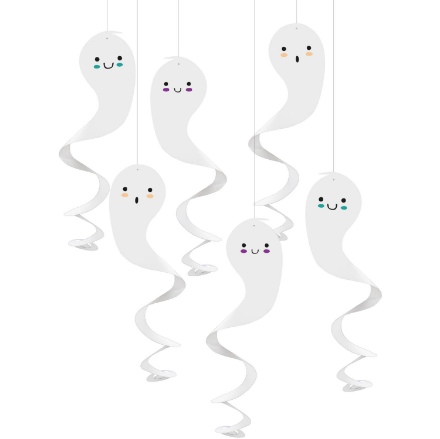 Obrázek Závěsné spirály Halloween - duchové 6 ks