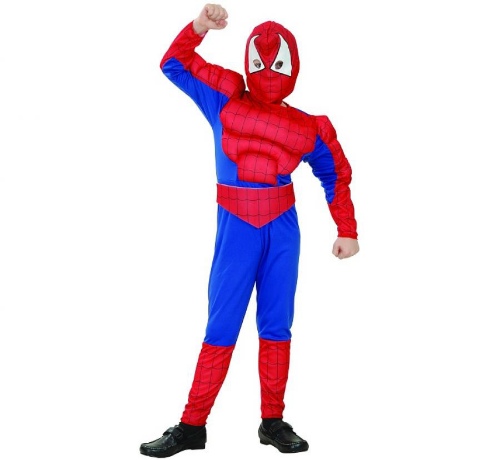 Levně Dětský kostým Spiderman se svaly - 8 až 10 let - Vel. 130 - 140 cm