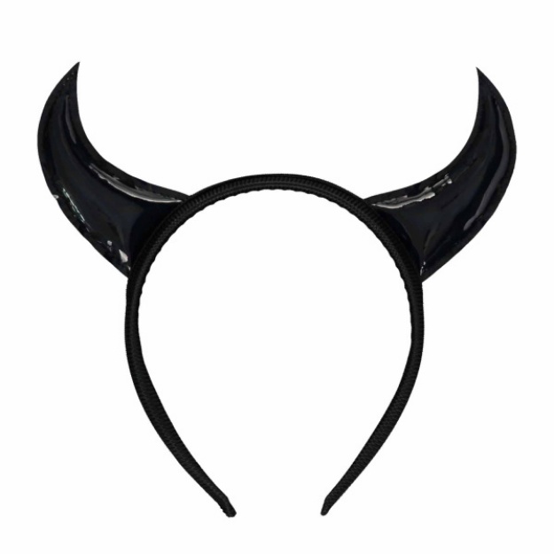 Obrázek z Čertovské rohy na čelence - lesklé černé 