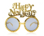 Obrázok z Plastové okuliare okrúhle - zlaté - Happy New Year