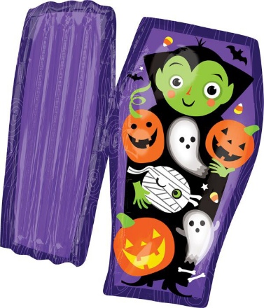 Obrázek Foliový multi balonek halloween - otevřená rakev 76 x 78 cm