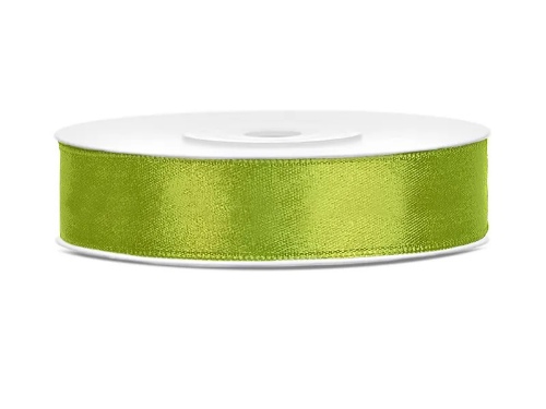 Levně Saténová stuha zelené jablko 12 mm x 25 m