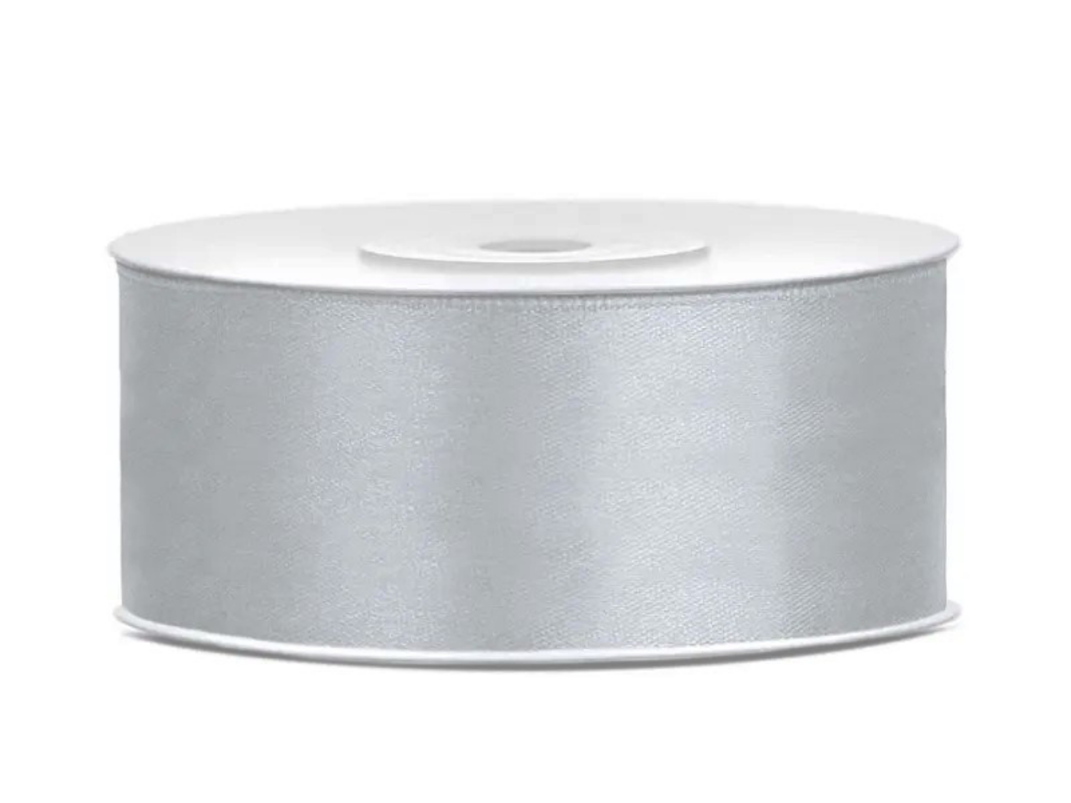 Levně Saténová stuha stříbrná 25 mm x 25 m