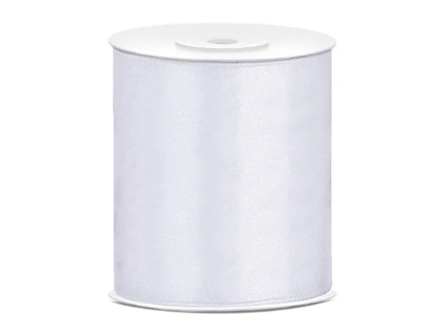 Levně Saténová stuha bílá 10 cm x 25 m