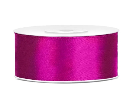 Saténová stuha fuchsia, šířka 25 mm, délka 25 m, na roli
