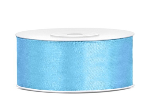 Levně Saténová stuha azurová – světle modrá 25 mm x 25 m