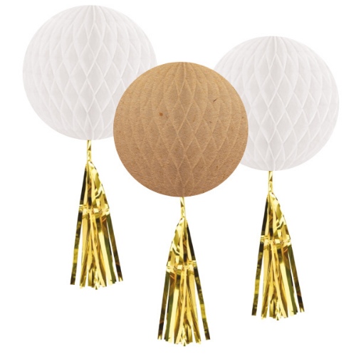 Pom pom - so strapcom 30,4 cm - 3 ks