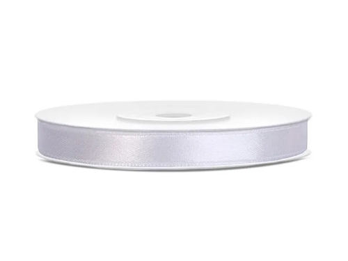 Levně Saténová stuha bílá 6 mm x 25 m