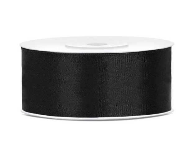 Picture of Satin ribbon black – 25 mm × 25 m