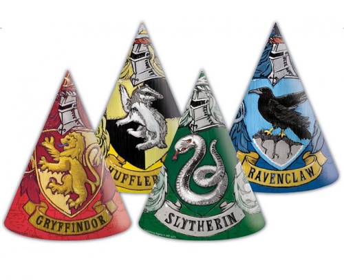 Levně EKO papírové čepičky Harry Potter - Bradavické koleje - 6 ks