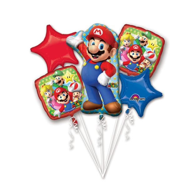 Obrázok z Sada fóliových balónikov Super Mario - 5 ks