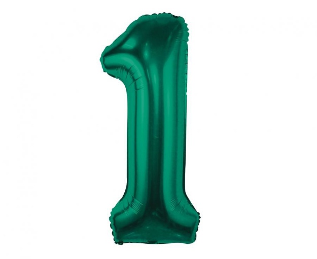 Obrázek z Fóliový balonek číslice 1 - Tmavě zelená, 85 cm 
