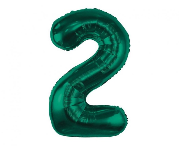Obrázok z Fóliový balónik číslica 2 - Tmavo zelená, 85 cm