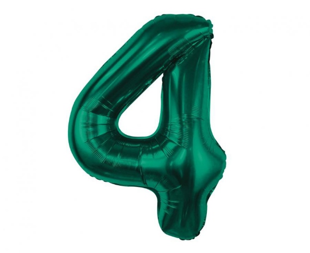 Obrázok z Fóliový balónik číslica 4 - Tmavo zelená, 85 cm