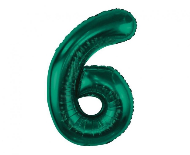 Obrázek z Fóliový balonek číslice 6 - Tmavě zelená, 85 cm 