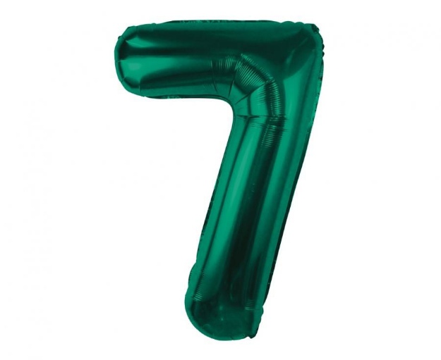 Obrázok z Fóliový balónik číslica 7 - Tmavo zelená, 85 cm