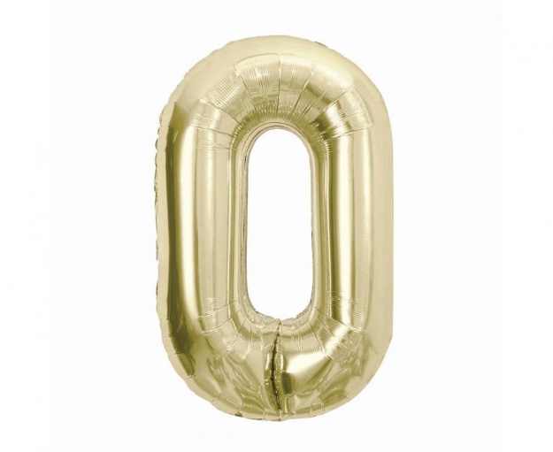 Obrázok z Fóliový balónik číslica 0 - farba šampáň, 85 cm
