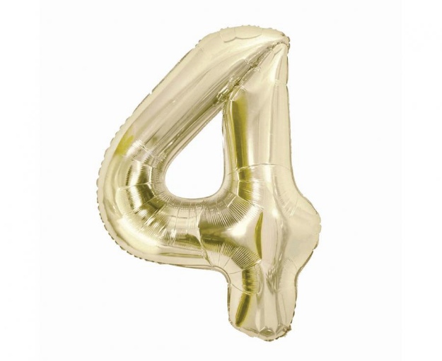 Obrázek z Fóliový balonek číslice 4 - barva šampáň, 85 cm 