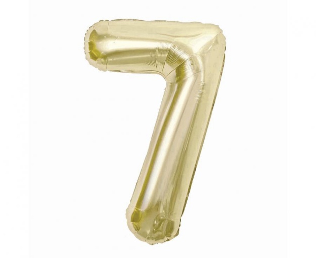 Obrázok z Fóliový balónik číslica 7 - farba šampáň, 85 cm