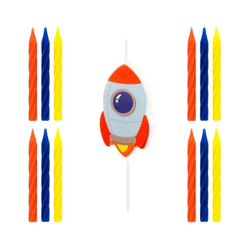 Levně Dortové svíčky - Raketa 13 ks