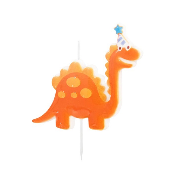 Obrázok z Narodeninová sviečka Dinosaurus s čiapočkou 9,5 cm