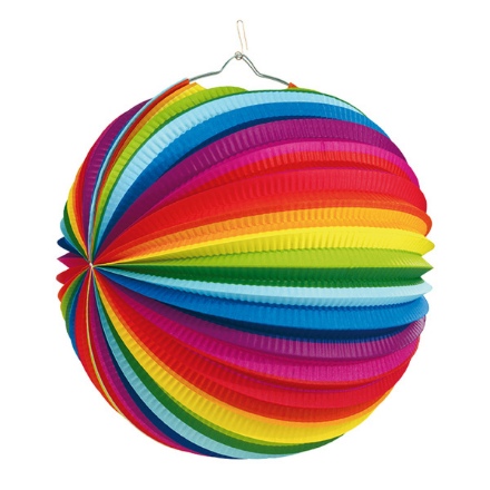 Obrázek Lampion kulatý duhový - 25 cm