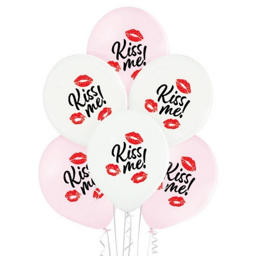 Latexové balóniky Kiss Me - 6 ks