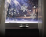 Obrázek z Vánoční samolepka na okno vločky s glitry - Godan 