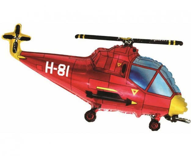 Obrázok z Fóliový balónik vrtuľník červený  96 x 57 cm