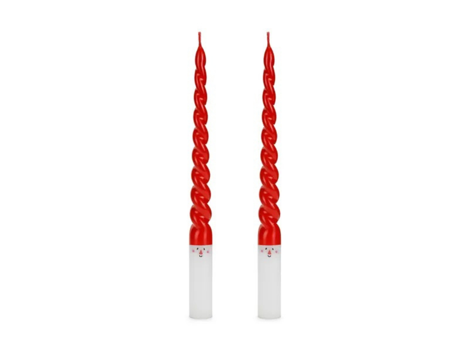 Svíčky kónické kroucené - Santa - 25 cm, 2 ks