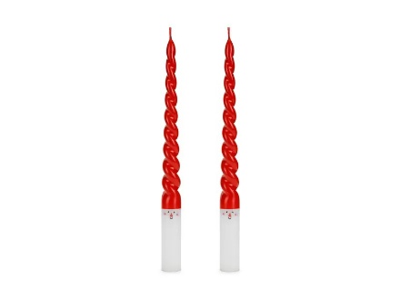 Obrázek Svíčky kónické kroucené - Santa - 25 cm, 2 ks