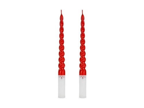 Levně Svíčky kónické kroucené - Santa - 25 cm, 2 ks
