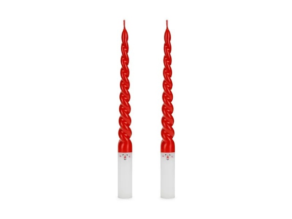Svíčky kónické kroucené - Santa - 25 cm, 2 ks