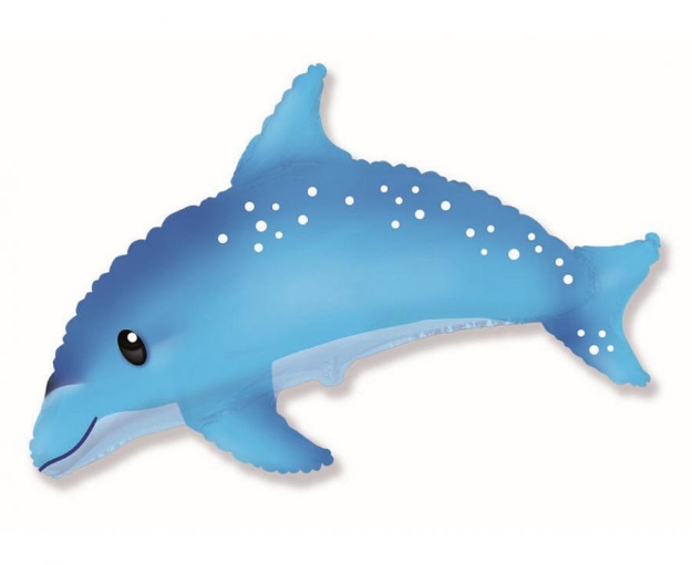 Obrázok z Fóliový balónik - modrý delfín - 96 cm