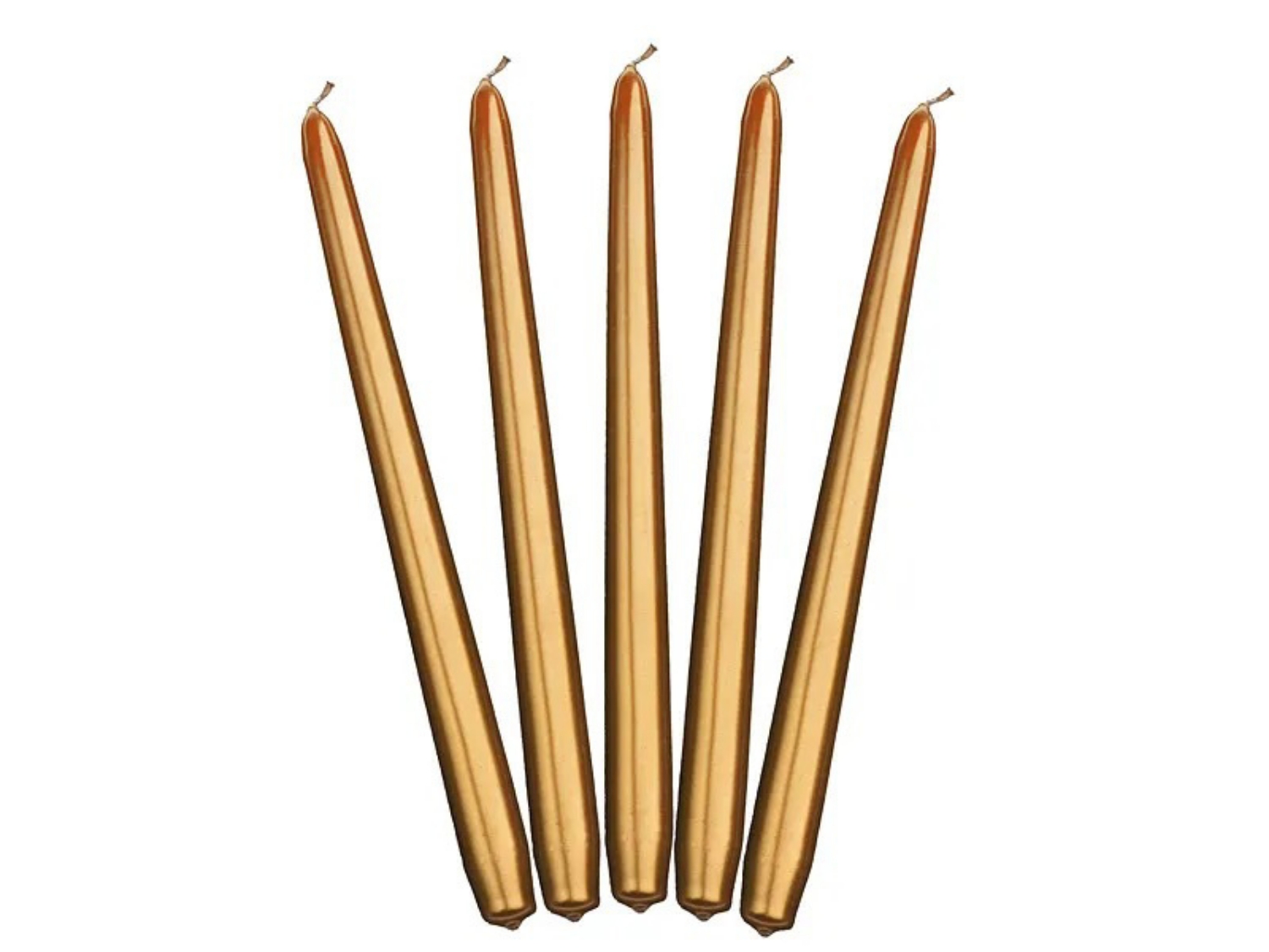 Svíčka kónická - metalická zlatá - 29 cm