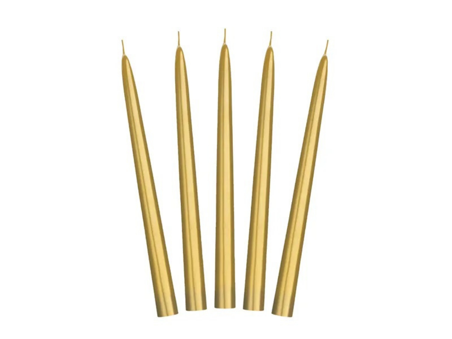 Svíčka kónická - metalická zlatá - 24 cm