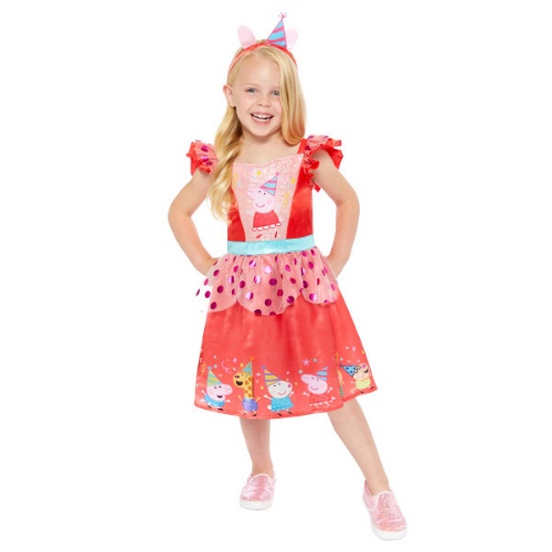 Levně Dětský kostým "Prasátko Peppa slaví" - 3 až 4 let Vel. 98 - 104 cm