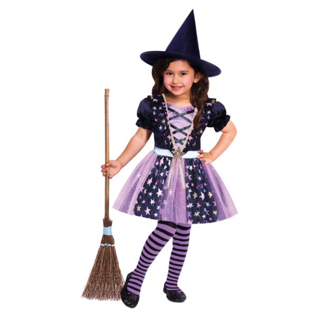 Obrázek z Dětský kostým čarodějka půlnoční hvězda 3 až 4 let Vel. 98 - 104 cm 