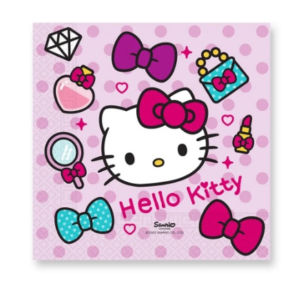 Obrázek Papírové party ubrousky Hello Kitty 20 ks