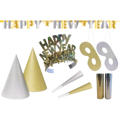 Party set na Silvester 27 ks - Happy New Year - Glitter