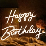 Obrázek z LED Neonový nápis Happy Birthday  106 x 25 cm, dělený - zapůjčení 