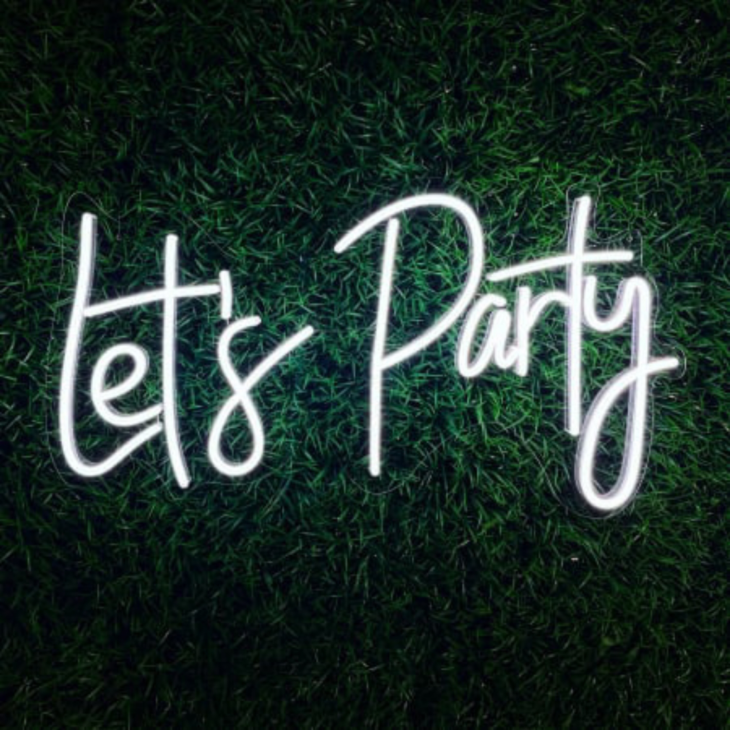 LED Neonový nápis Leťs Party 60 x 30 cm - zapůjčení